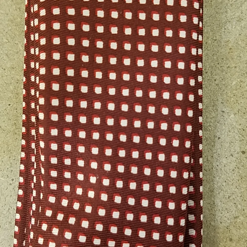 Express Men red with white block print tie